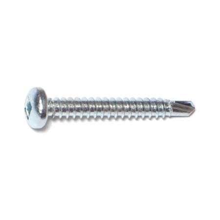 Midwest Fastener Self-Drilling Screw, #8 x 1-1/4 in, Zinc Plated Steel Pan Head Square Drive, 100 PK 08807